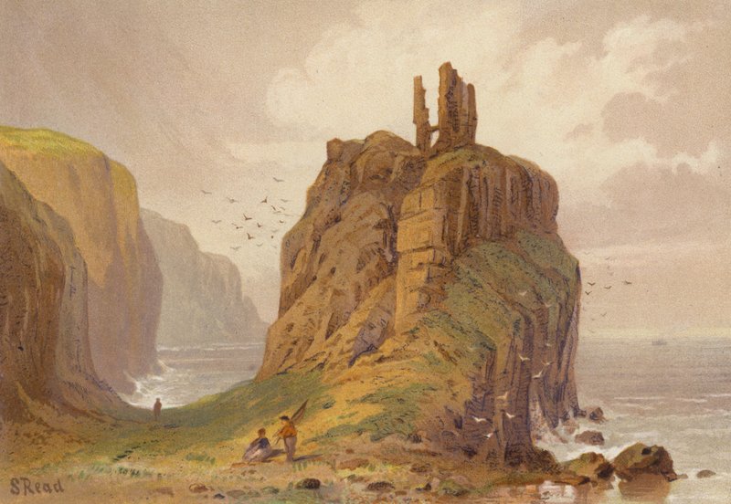 Noord-Ierland, Dunseverick Castle door Samuel Read