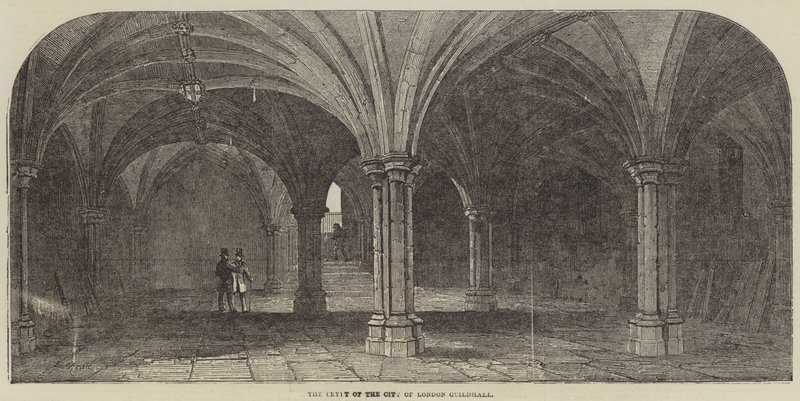 De Crypte van de City of London Guildhall door Samuel Read