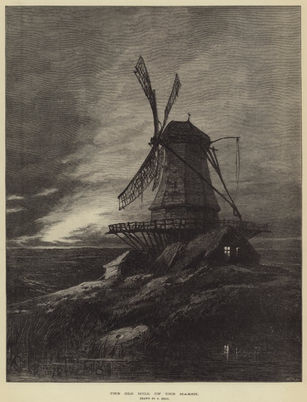 De oude molen op het moeras door Samuel Read