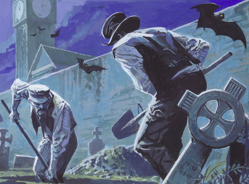 Burke en Hare, Grafrovers en moordenaars (gouache op papier) door Severino Baraldi