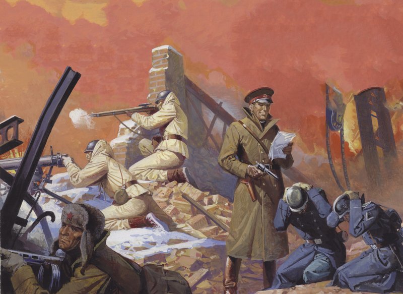 Generaal Georgi Zjoekov, tijdens de laatste aanval op Berlijn door Severino Baraldi