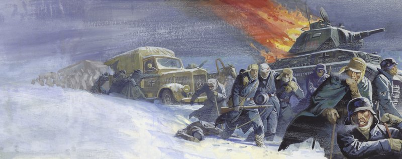 Duitse soldaten na de slag om Stalingrad door Severino Baraldi