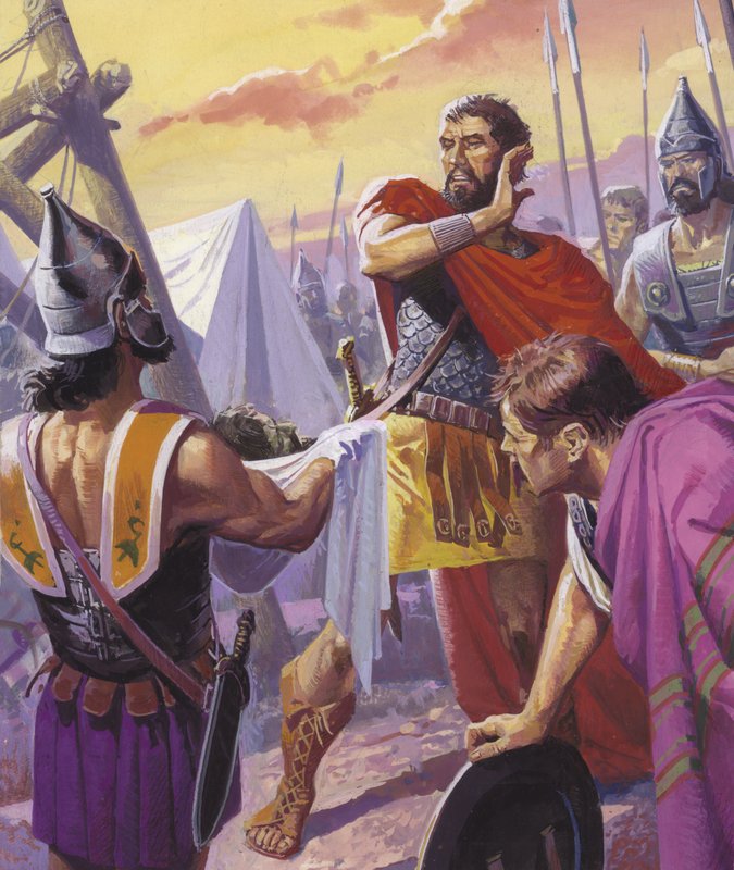 Hannibal ontdekt het gruwelijke lot van zijn broer Hasdrubal door Severino Baraldi