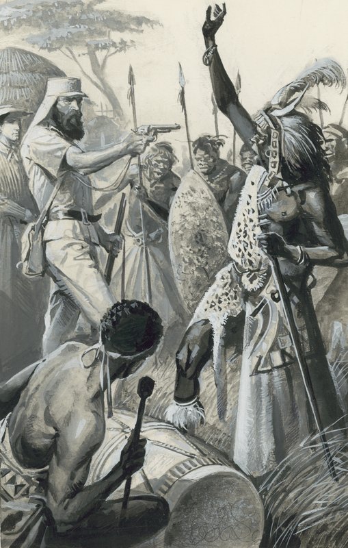 Samuel Baker (gouache op papier) door Severino Baraldi