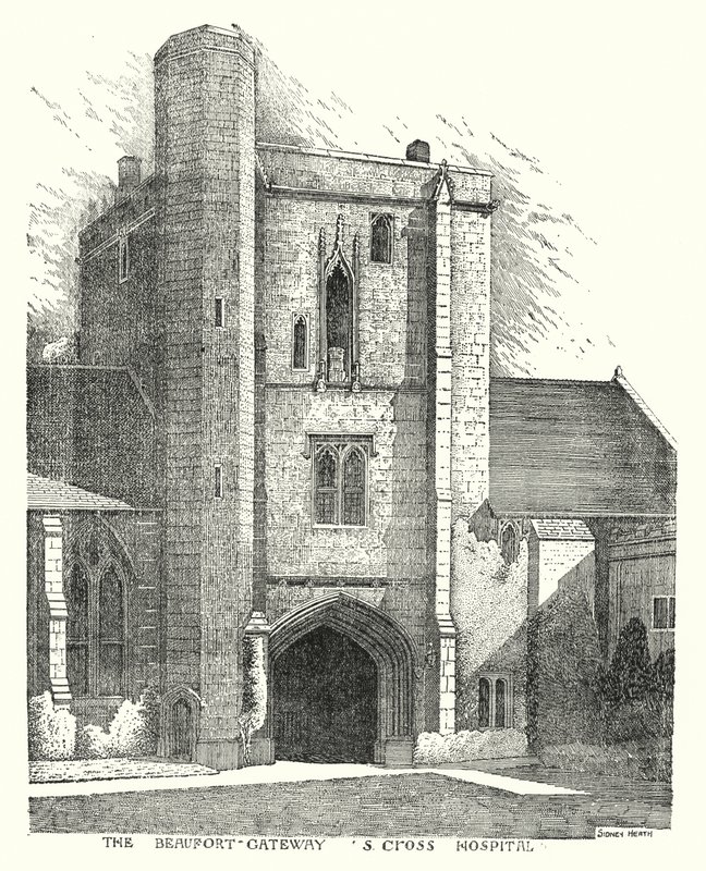 De Beaufort Gateway, S Cross Hospital (gravure) door Sidney Heath