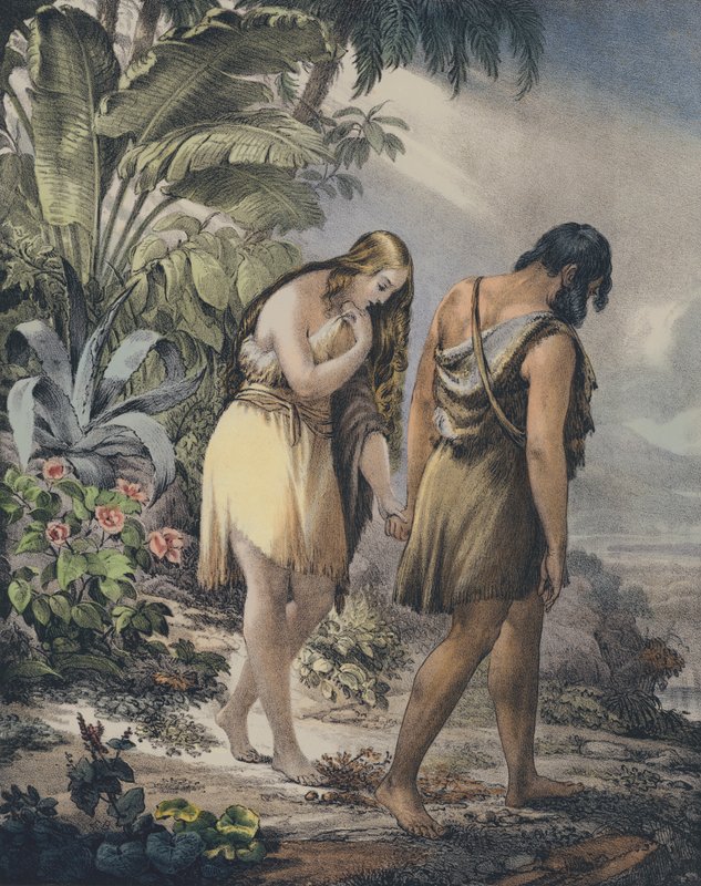 Adam en Eva verdreven uit het paradijs door Siegfried Detler Bendixen