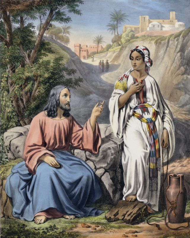Christus en de Vrouw van Samaria bij de Bron van Jakob door Siegfried Detler Bendixen