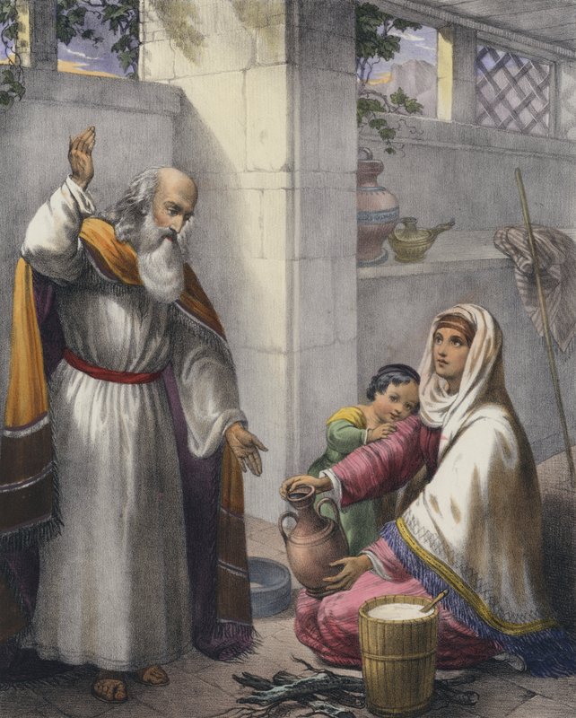 Elia en de weduwe van Zarfath door Siegfried Detler Bendixen