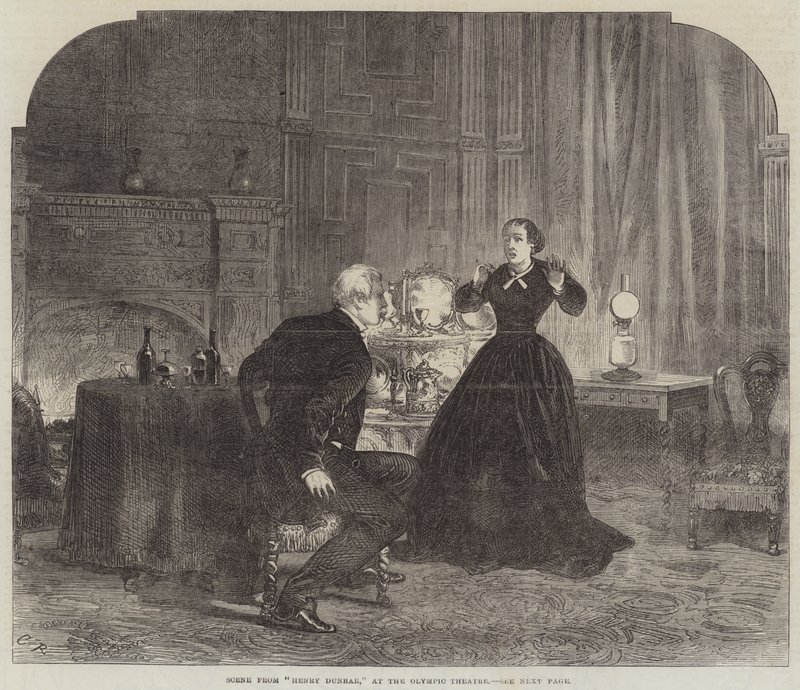 Scène uit Henry Dunbar, in het Olympic Theatre door Sir John Charles Robinson