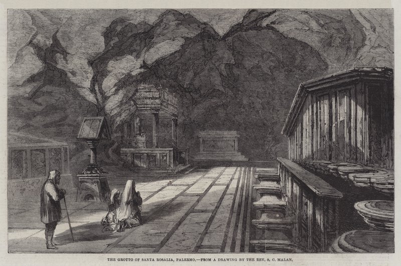 De grot van Santa Rosalia, Palermo door Solomon Caesar Malan