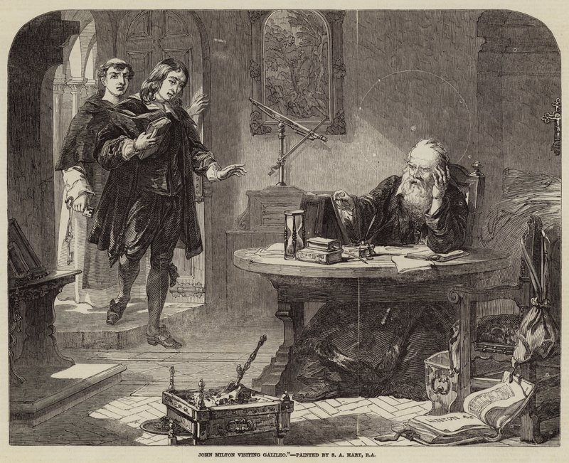 John Milton bezoekt Galileo door Solomon Alexander Hart