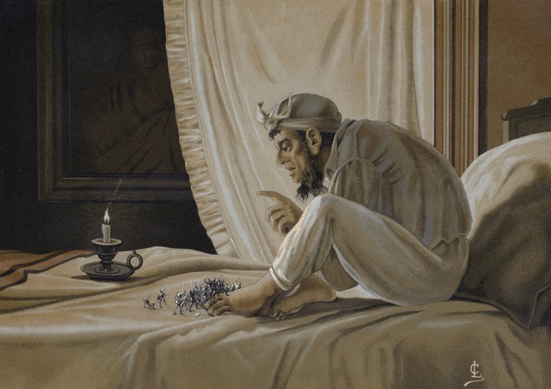 Hallucinaties van Engelse toneelschrijver Ben Jonson door Spanish School