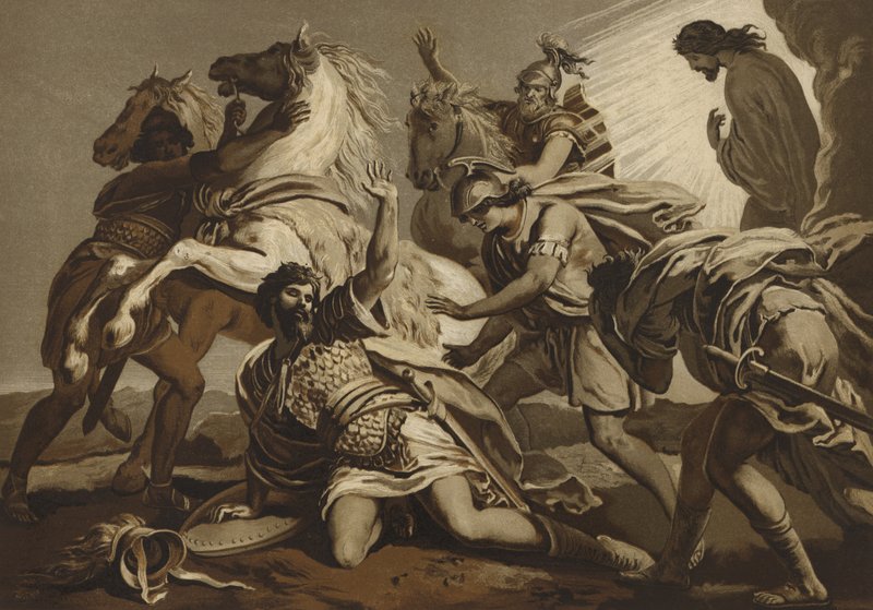 De bekering van St. Paulus op de weg naar Damascus door Spanish School