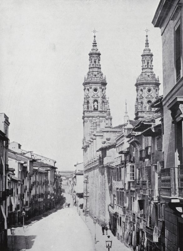 Calle Del Mercado, Logrono (z/w foto) door Spanish Photographer