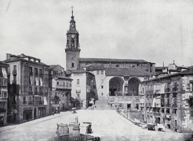 Plaza De La Constitucion, Vitoria (z/w foto) door Spanish Photographer