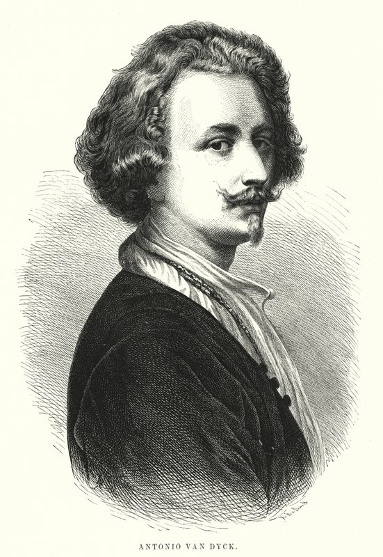 Anthony van Dyck, Vlaamse kunstenaar (litho) door Spanish School