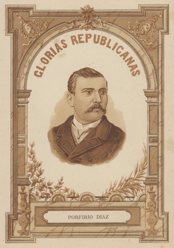 Porfirio Diaz, Mexicaanse soldaat en politicus (litho) door Spanish School