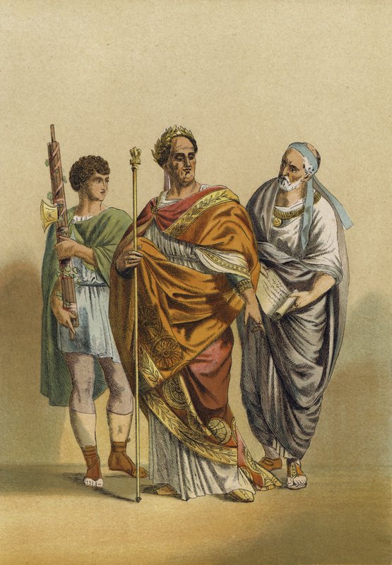 Romeinse priester van Jupiter en zijn bedienden door Spanish School