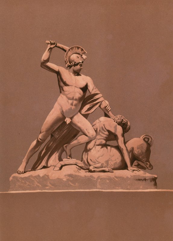 Theseus doodt de minotaurus door Spanish School