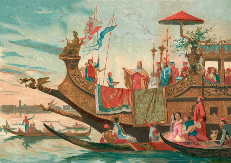 Huwelijk van Venetië en de Adriatische Zee door Spanish School