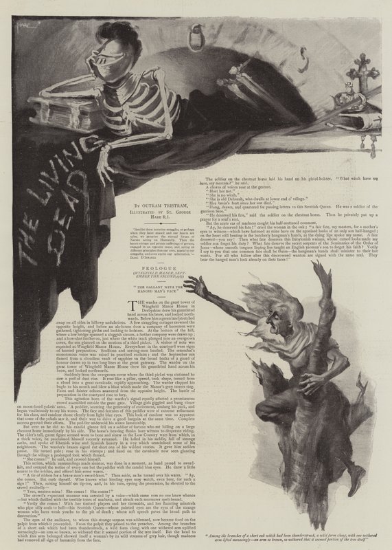 Illustratie voor The Living Dead, door Outram Tristram door St. George Hare