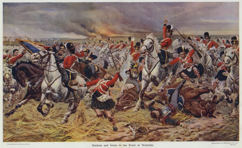 Gordons en Greys naar het Front bij Waterloo door Stanley Berkeley