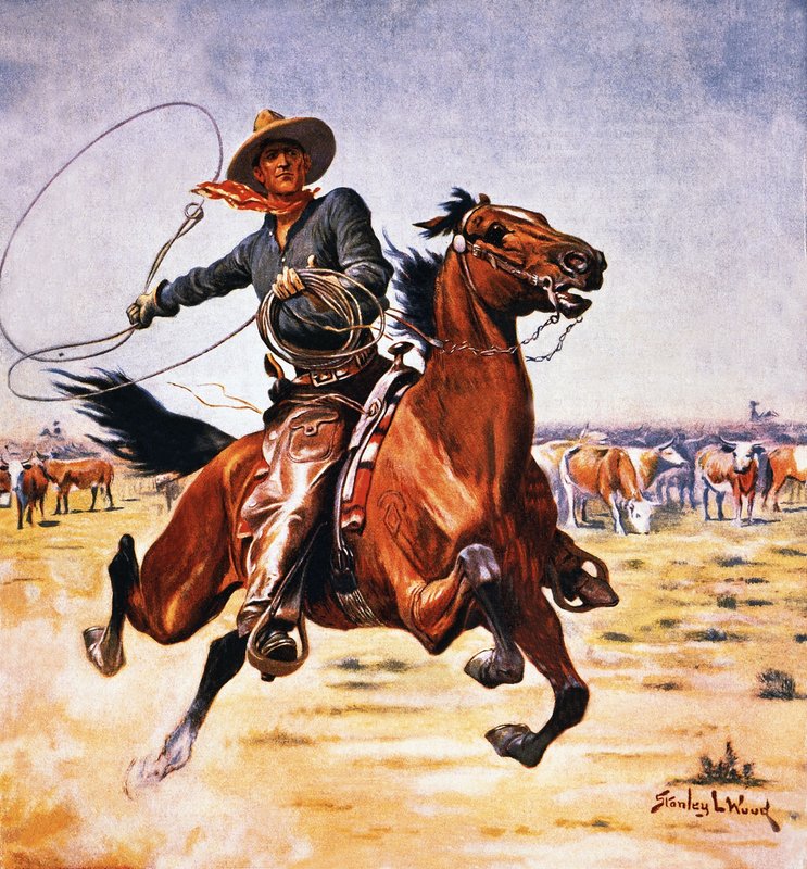 Cowboy met lasso door Stanley L. Wood
