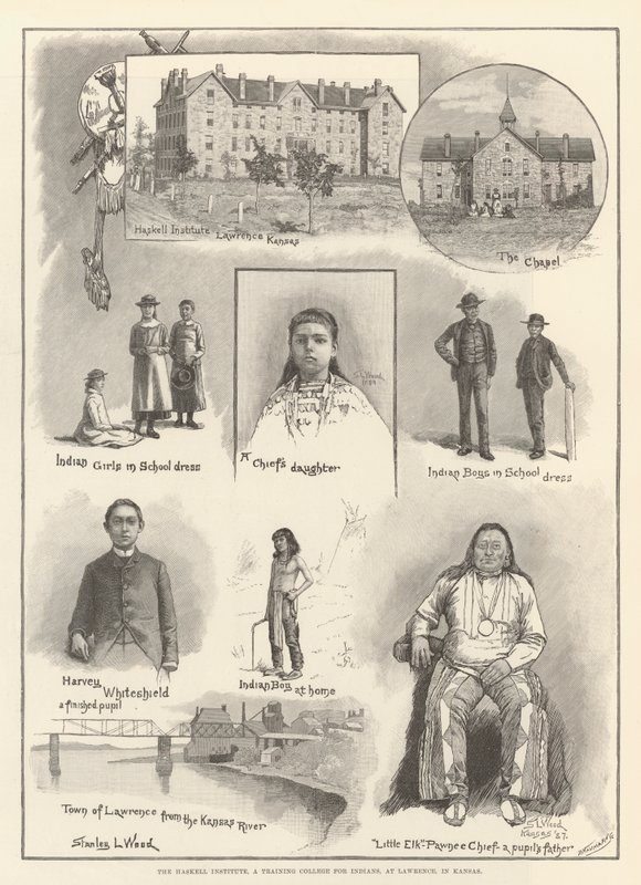 Het Haskell Instituut, een opleidingscollege voor indianen, in Lawrence, Kansas door Stanley L. Wood