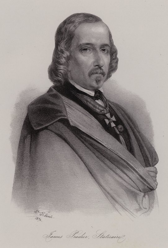 James Pradier, in Zwitserland geboren Franse beeldhouwer (gravure) door Swiss School