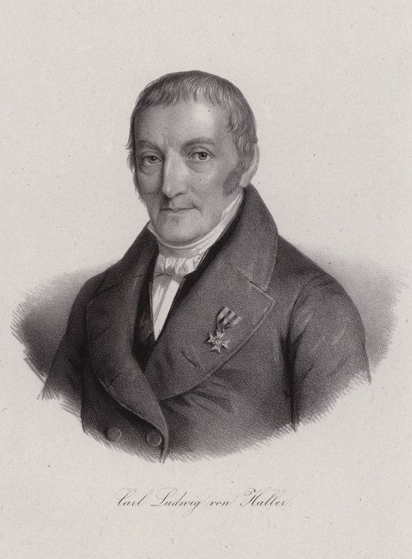 Karl Ludwig von Haller, Zwitsers jurist (gravure) door Swiss School