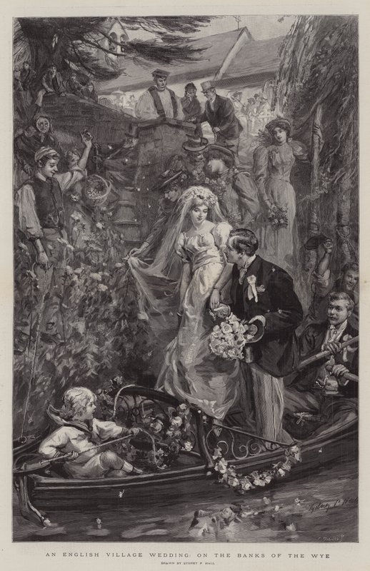 Een Engelse Dorpsbruiloft, aan de oevers van de Wye door Sydney Prior Hall
