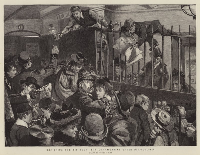 Het belegeren van de putdeur, de commisariaat onder moeilijkheden door Sydney Prior Hall