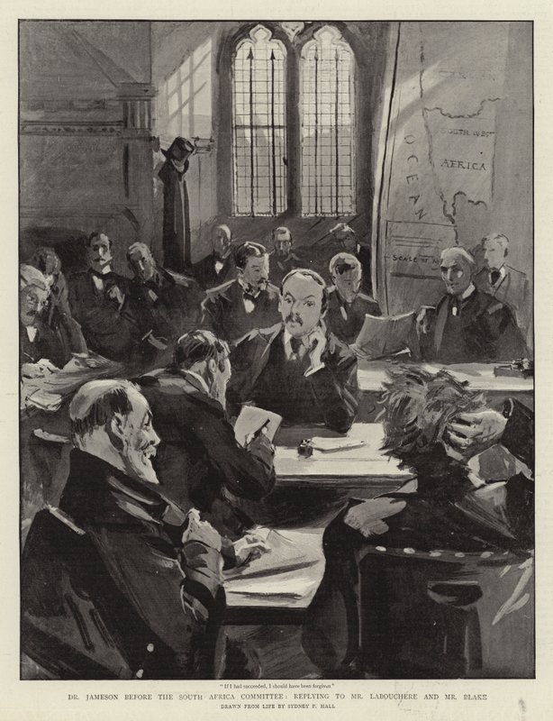 Dr. Jameson voor de Zuid-Afrika Commissie, antwoordend aan de heer Labouchere en de heer Blake door Sydney Prior Hall