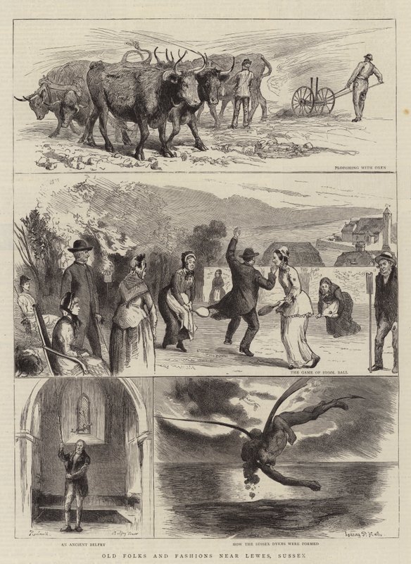 Oude Mensen en Mode nabij Lewes, Sussex door Sydney Prior Hall