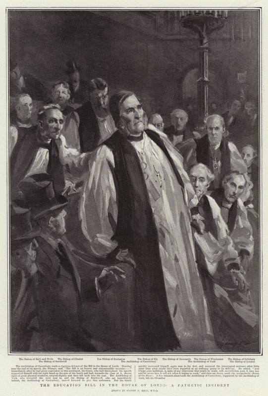 Het Onderwijswetsvoorstel in het Hogerhuis, een Pathetisch Incident door Sydney Prior Hall