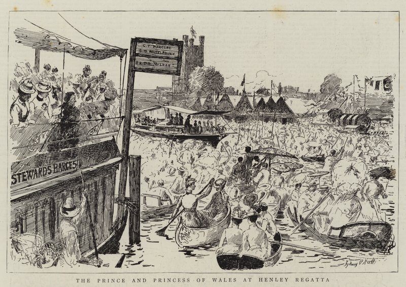 De Prins en Prinses van Wales bij de Henley Regatta door Sydney Prior Hall