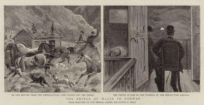 De Prins van Wales in Noorwegen door Sydney Prior Hall