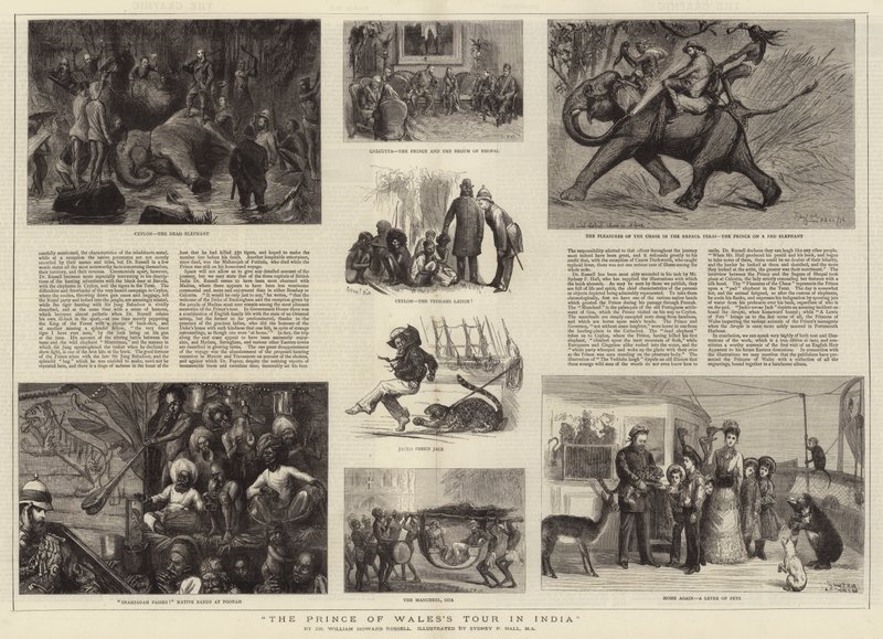 De tour van de Prins van Wales in India door Sydney Prior Hall
