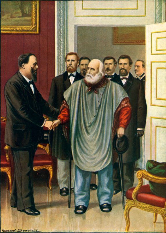 Garibaldi bezoekt Vittorio Emanuele in Rome. De laatste discussie tussen de twee auteurs van de Risorgimento door Tancredi Scarpelli
