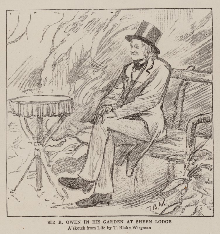 Sir R Owen in zijn tuin bij Sheen Lodge door Theodore Blake Wirgman