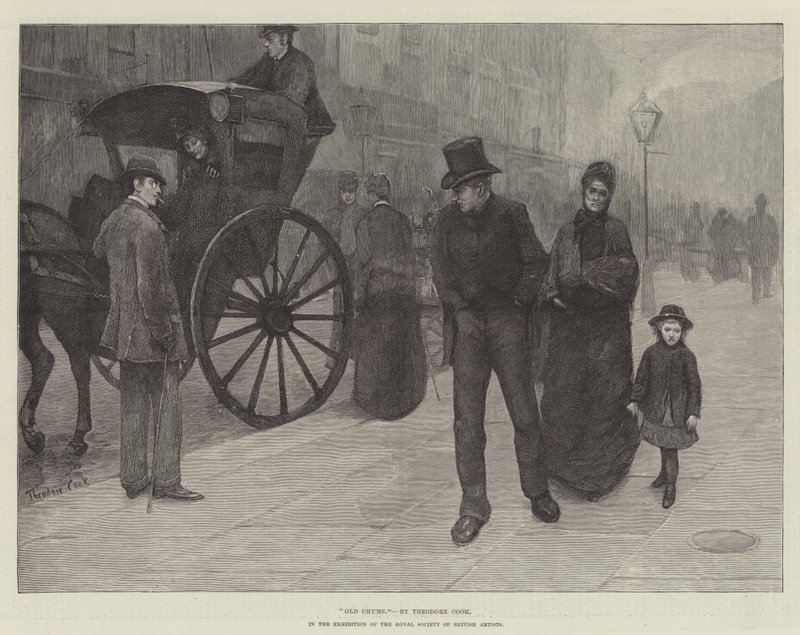 Oude vrienden, in de tentoonstelling van de Royal Society of British Artists door Theodore Flavel Cook