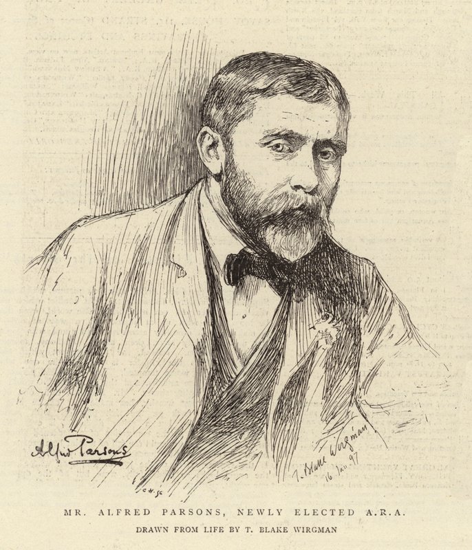 Meneer Alfred Parsons, nieuw gekozen ARA door Theodore Blake Wirgman