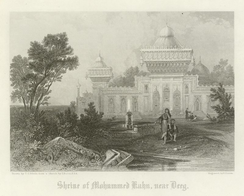 Heiligdom van Mohammed Khan, nabij Deeg, India door Thomas Colman Dibdin