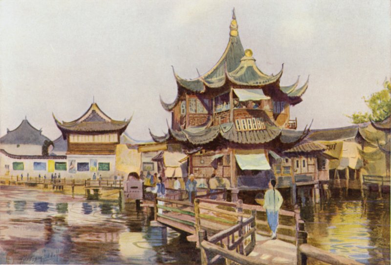 Shanghai, inheemse stad door Thomas Hodgson Liddell