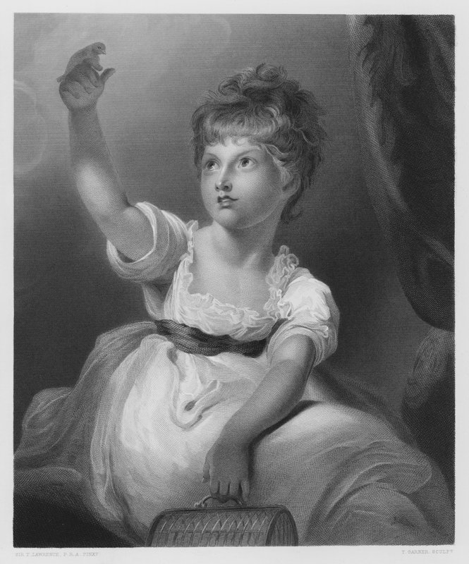 De Prinses Charlotte, uit het schilderij in de Koninklijke Collectie door Thomas Lawrence