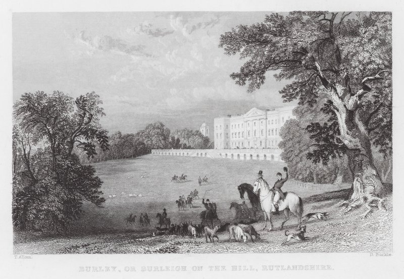 Burley, of Burleigh on the Hill, Rutlandshire (gravure) door Thomas (after) Allom