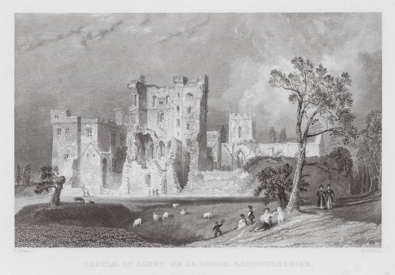 Kasteel van Ashby de la Zouch, Leicestershire (gravure) door Thomas (after) Allom