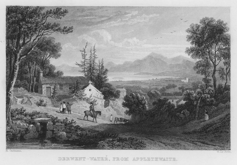 Derwent Water, vanaf Applethwaite door Thomas (after) Allom