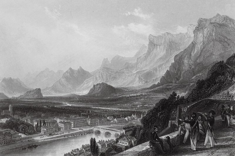 Grenoble, vanaf het fort door Thomas (after) Allom
