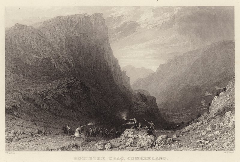 Honister Crag, Cumberland (gravure) door Thomas (after) Allom